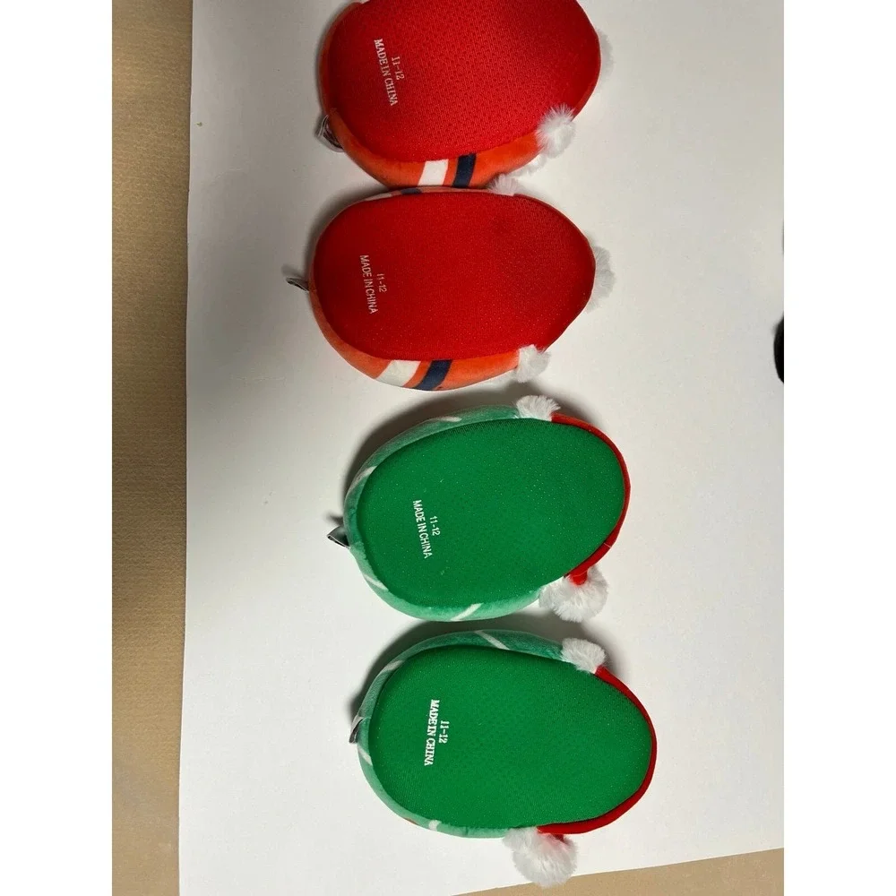 Squishmallow Christmas Slippers kids size 11/12 set of‎ 2 Santa and tree